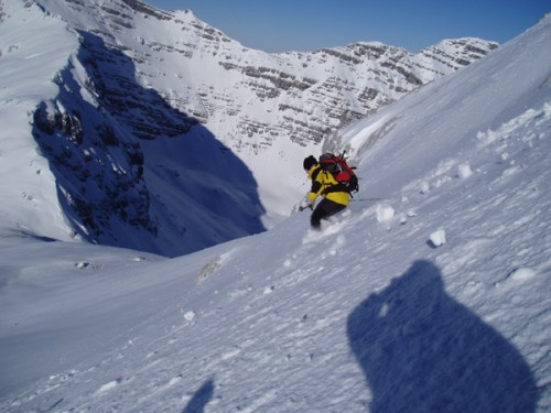 Bei der Abfahrt in der Westflanke zum Wehrgrubenjoch