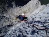 Kurt Jungl whrend der 125.Begehung der Route in der 37. Seillnge.